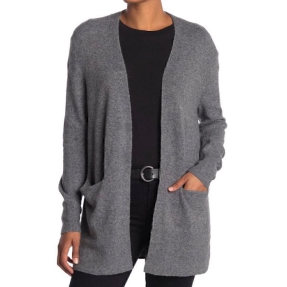 Madewell Kent wool alpaca blend cardigan sweater gray